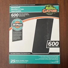 Gator 9" x 11" Waterproof Sanding Sheets, 600 Grit, 25 Pack