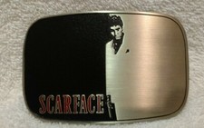 Al Pacino Scarface Tony Montana Make Way For The Bad Guy Silver Black Buckle NEW
