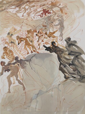 Salvador DALI: Purgatorium 25, Originale GRAVUR, Göttliche KOMÖDIE, 1960