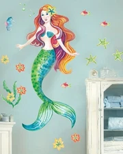 Mermaid Wallies Big Peel & Stick Vinyl Murals