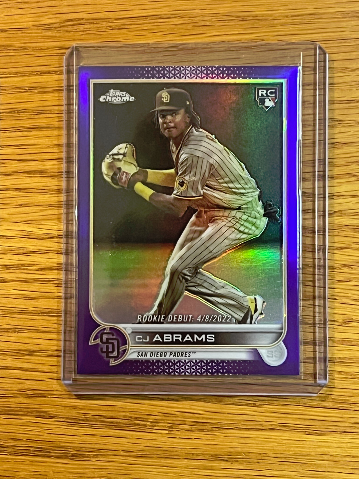 2022 Topps Update Chrome CJ ABRAMS  Rookie Debut USC102 PURPLE REFRACTOR (377)