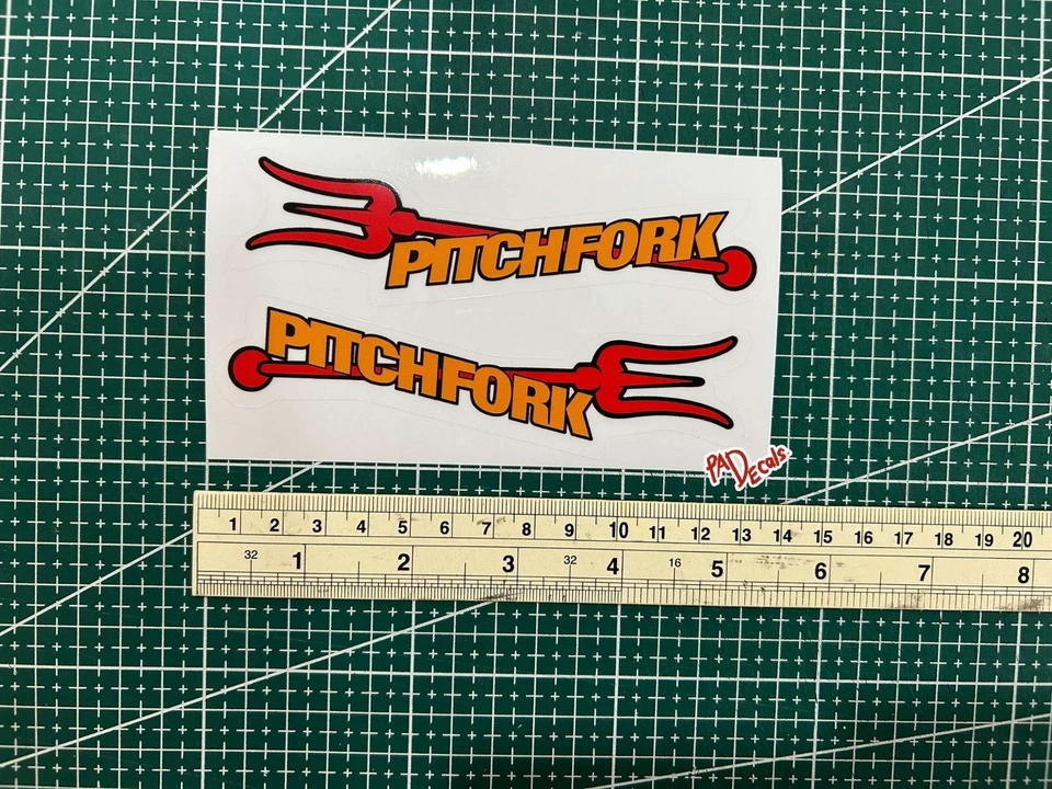 Calcomanías adhesivas de horquilla de paso para bicicletas S&M Foto 2 de 3