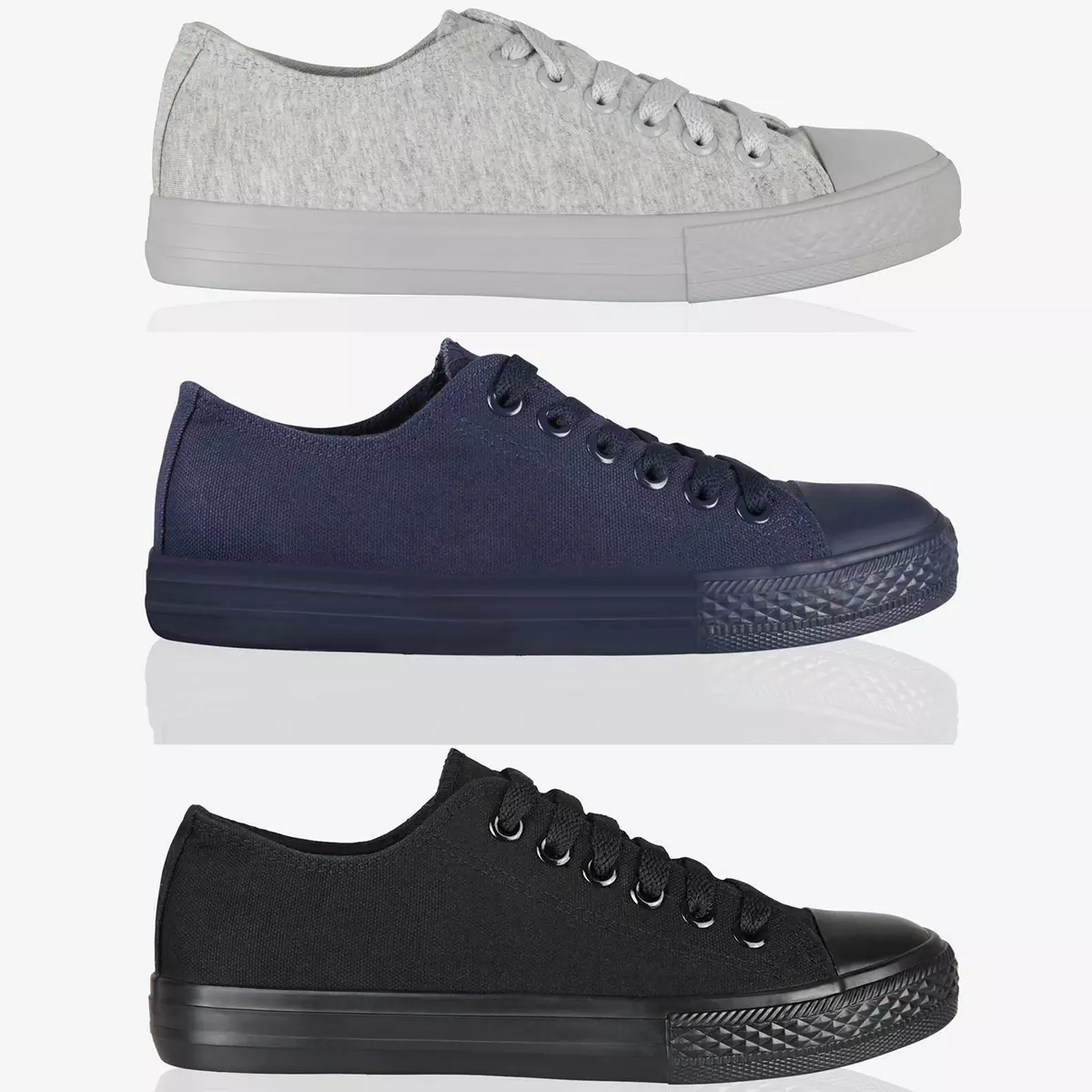 Womens Ladies Low Top Sneakers Canvas Trainers Plimsoles Plain Pumps Flat Shoes