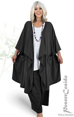 PoCo LAGENLOOK Chasuble Cardigan Überwurf Jacke XL-XXL-XXXL 46 48 50 52 54 56 58