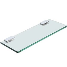 Floating Glass Shelves for Bathroom, Tempered Rectangle-15Inch Clear-1pcs