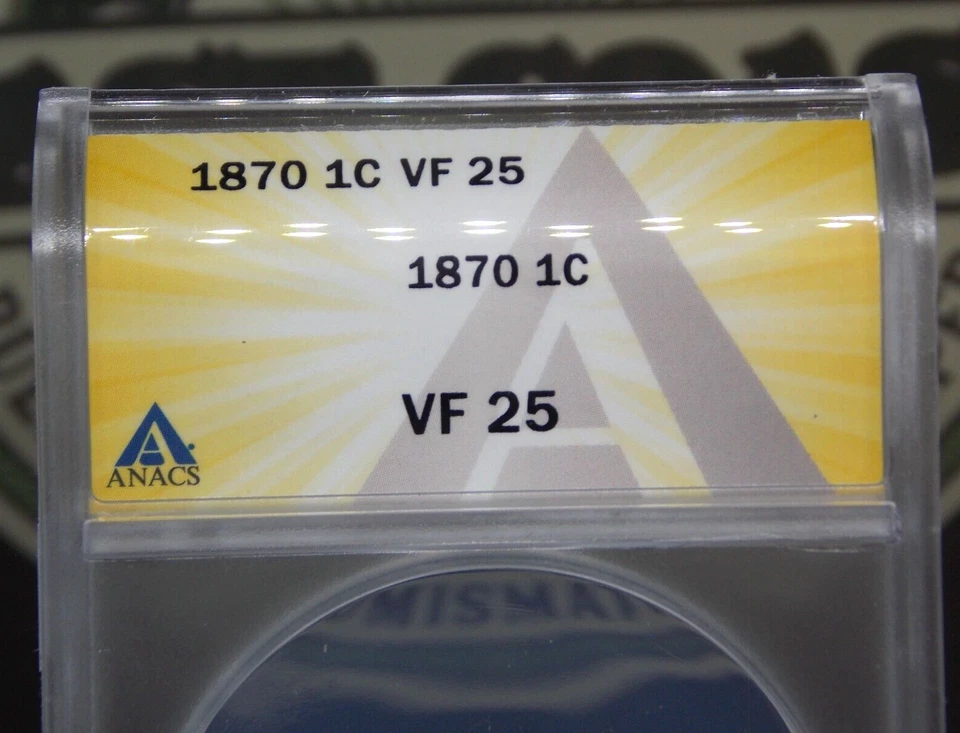 1870 Indian Head Cent Penny 1c ANACS VF25 #443 Very Fine ECC&C, Inc. - Image 4 of 4