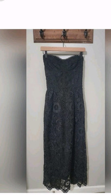 self portrait navy lace trim midi dress Navy Lace Contrast Collar Midi Dress  self-portrait-US