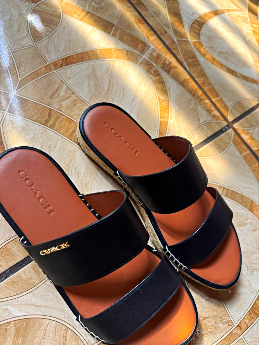 Coach Leather Upper Slide Casual Sandals for Women for sale | eBay
