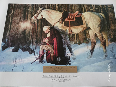 Arnold Friberg PRAYER AT VALLEY FORGE 17x27 Textured Paper Art Print w/Nameplate