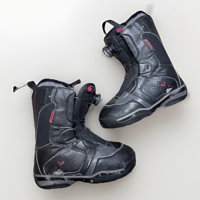 Salomon Ivy BOA Snowboard Boots Women Size 5.5 Black pink Quick Lace System