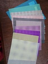 LOT of 9 Colored Blank Canvas Sheets - Needlepoint 7 mesh