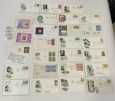 Large Mixed 1st Day Issue Postage Stamps from Many Decades w/ Many Subjects LOOK