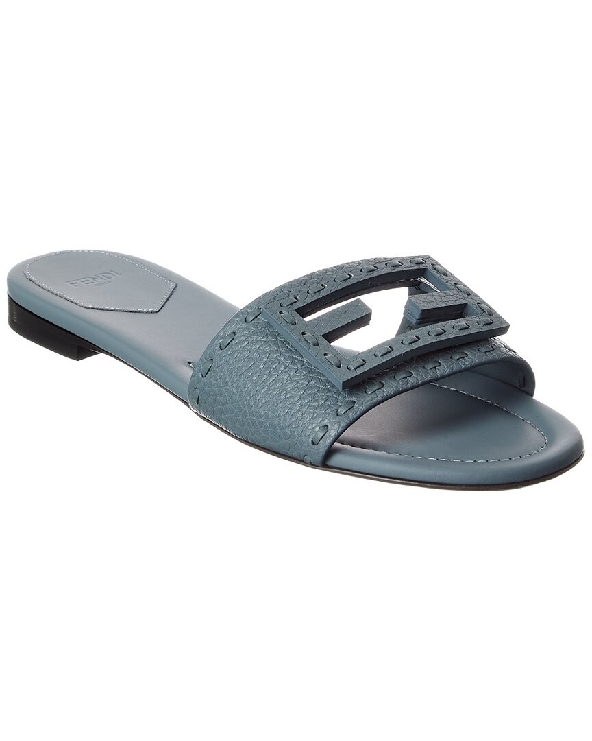 Fendi Ff Baguette Leather Sandal Womens Blue 38 109790₽