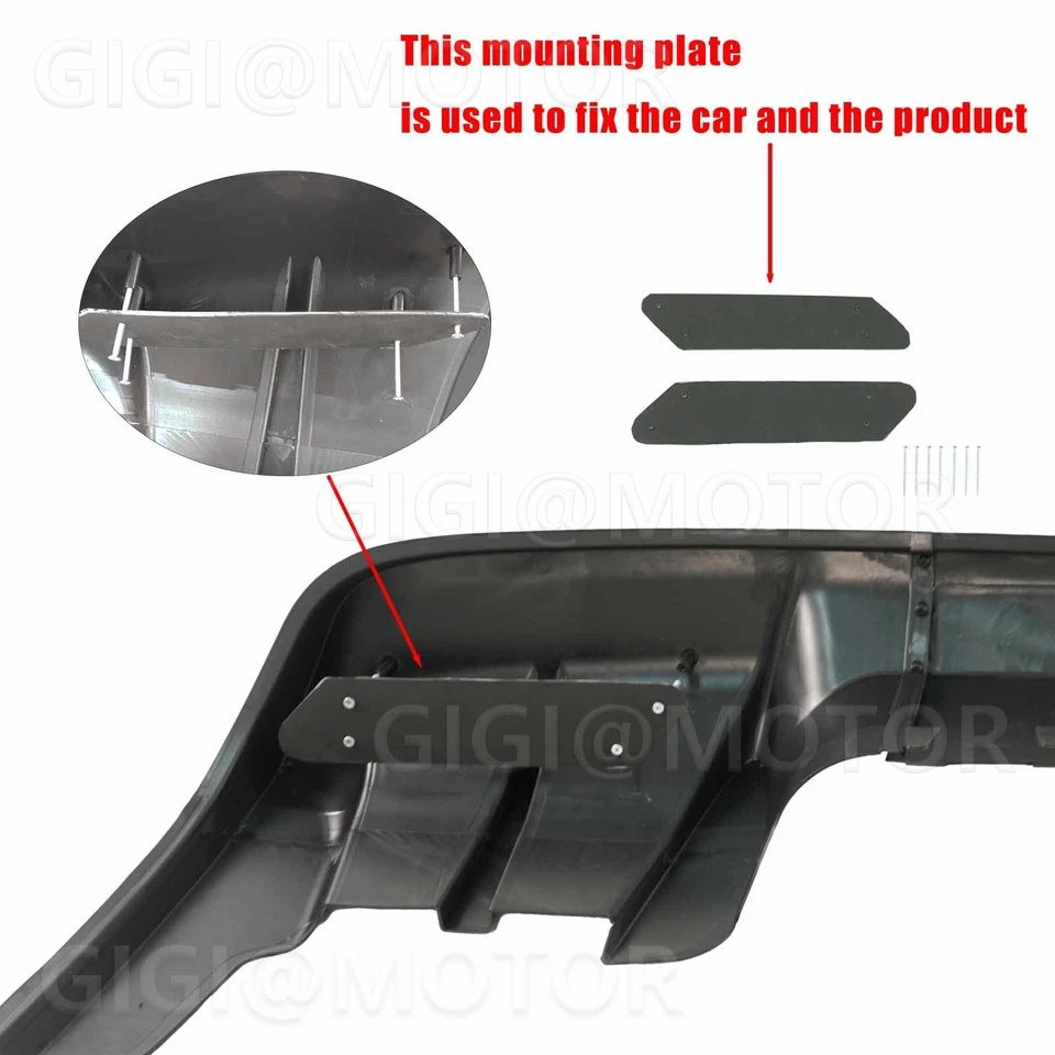 For Chevrolet Corvette C5 1997-2004 Carbon Look Shark Fins Rear Bumper Diffuser - Image 2 of 4