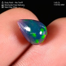 1.45 Cts Natural Ethiopian Multi Fire Opal Pear Cabochon Supply 11X7X5 MM