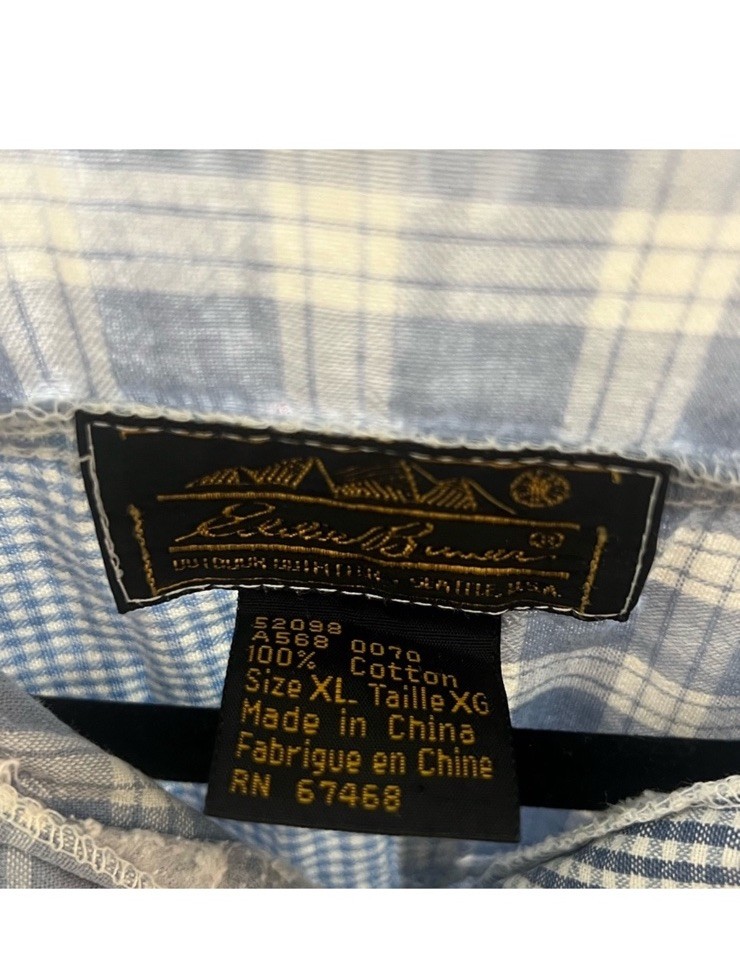 Vintage Eddie Bauer Patchwork Plaid Button Down S… - image 4