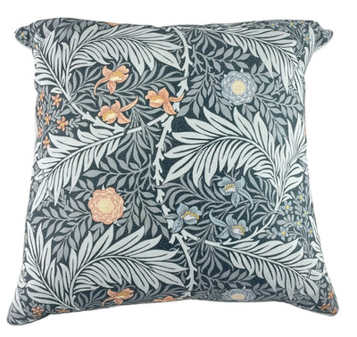 NEW William Morris Larkspur Blue Pillow w/100% White Duck Feathers Insert 20X20