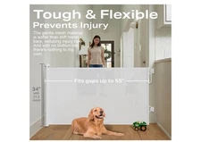 55” Wide Long Retractable Baby Gates for Stairs, Mesh Dog Gate for the House,...