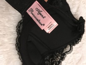 Vtg AGENT PROVOCATEUR Margot Bra Black Floral Lace 34B Criss Cross Lined