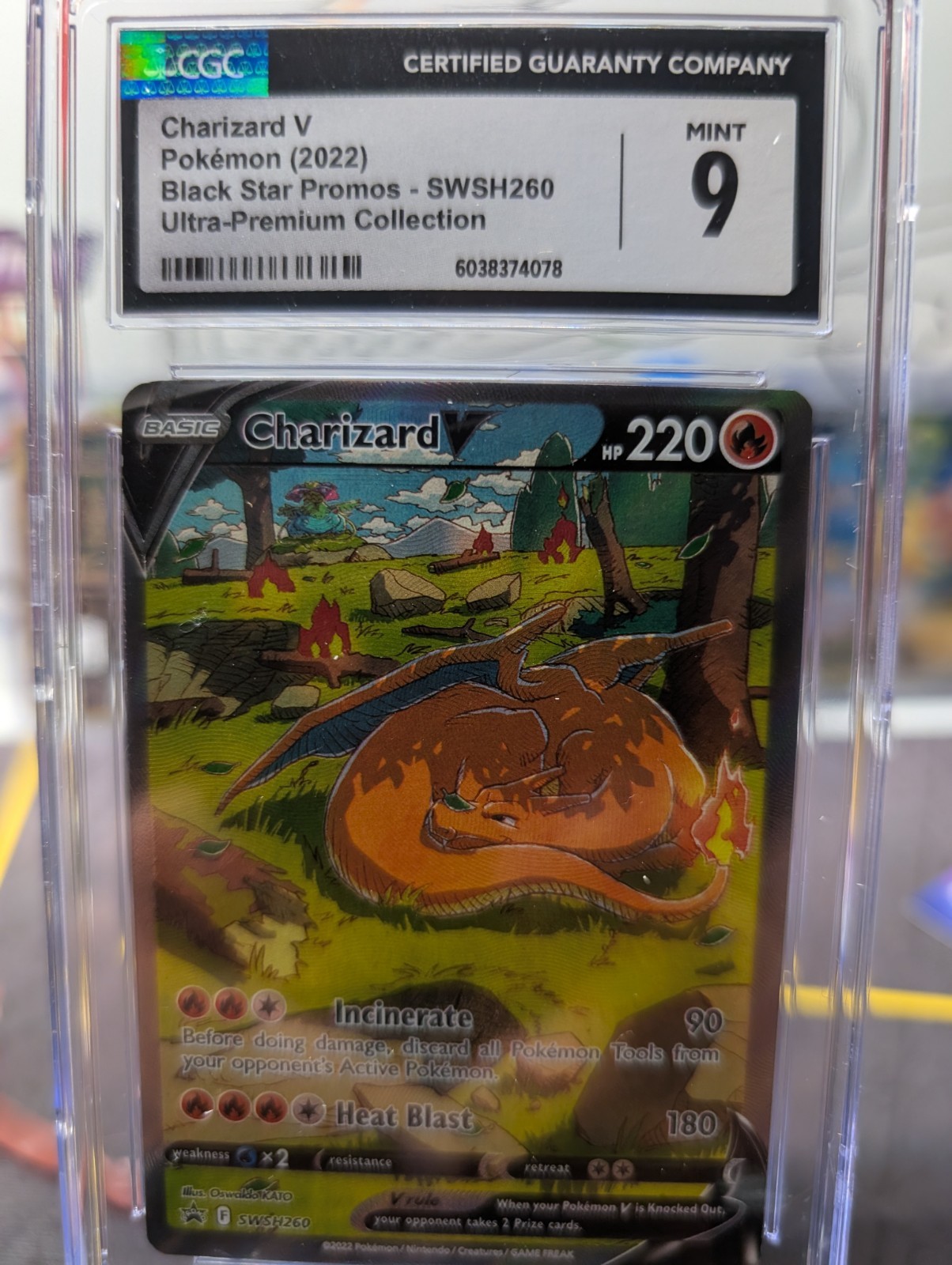 Charizard V SWSH260 Holo Promo UPC 2022 – CGC 9 Mint Pokémon TCG