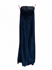 Flirt by Maggie Sottero Teal Beaded Strapless Formal Prom Gown Size 10