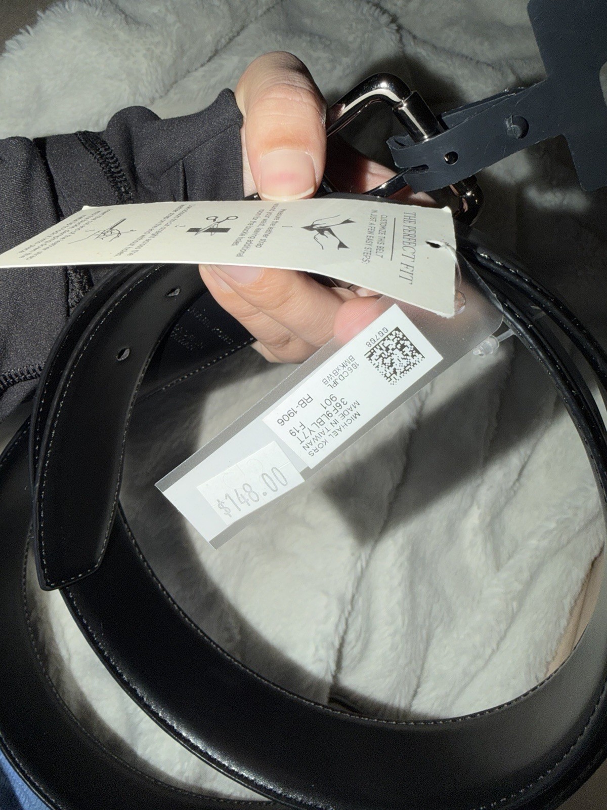 New Michael Kors MENS Leather Belt With Tags Cut To Fit thumbnail 3