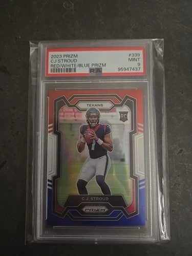 2023 Panini Prizm - Rookies C.J. Stroud #339 Red White & Blue Prizm (RC) Psa 9