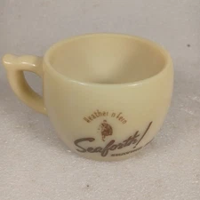 Seaforth Heather n Fern Shaving Mug Vtg 1940s Custard Glass