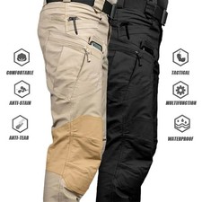 Men Military Tactical Pants Work Cargo Pant Resistant Ripstop Waterproof Outdoor
