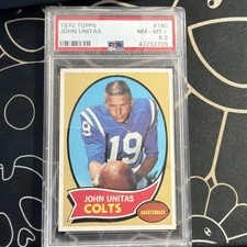 Topps 1970 John Unitas #180 Baltimore Colts NFL Football Base Set PSA 8.5 