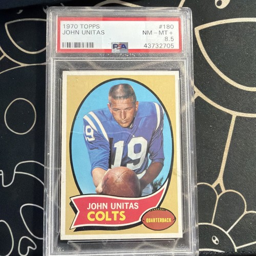 Topps 1970 John Unitas #180 Baltimore Colts NFL Football Base Set PSA 8.5 