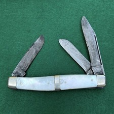 RARE The Salt Lake Hardware Co Pearl Stockman Pocket Knife MOP Antique Utah