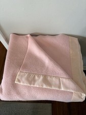 VTG Chatham Full Queen Thermal Blanket Wide Satin Trim Pink MCM 85 X 73