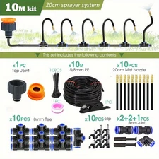 32ft Drip Irrigation System Garden Plant Self Watering Hose Micro Sprinkler Kit