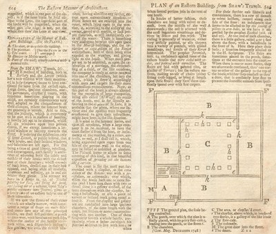 Plan eines östlichen Gebäudes, aus Shaws Reisen. Nordafrika Levante 1748