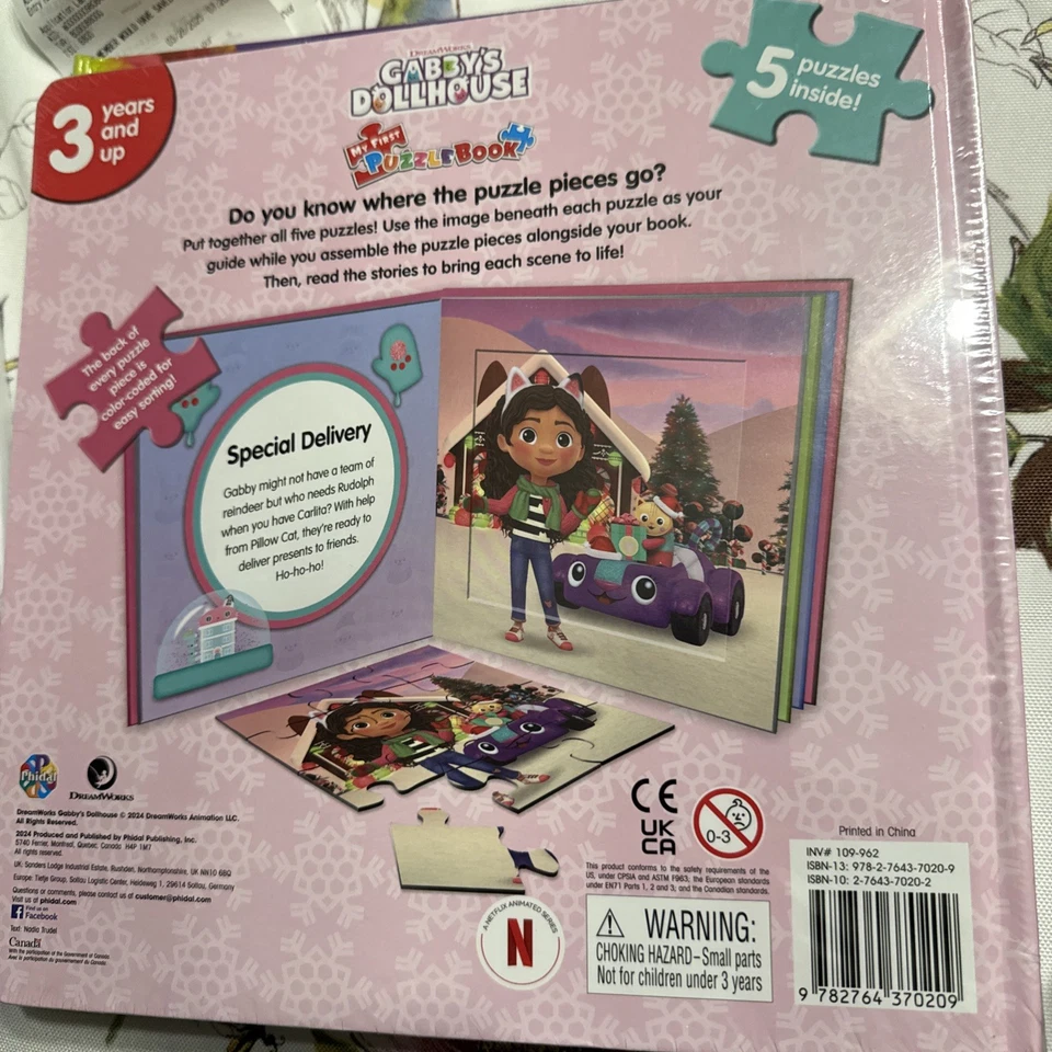 Gabby Dollhouse Christmas My First Puzzle Book by Phidal Publishing: New - Image 2 of 2