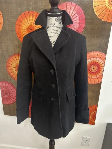 VETEMENTS Giacca primaverile New York & Company nero scuro cotone denim lunghezza media preppy taglia S