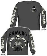 Official Samcro Men Of Mayhem Sons Of Anarchy Long Sleeve Adult T-Shirt