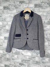 Jack Wills Blazer Size 12 Us 8 Moon Tweed Jacket 100% Wool Herringbone