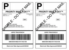 2- Labels Discount Flat Rate Envelope/Small PrePaid Tracking USPS Christmas Gift