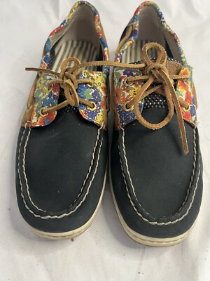 Sperry Bluefish Boat Shoes Women's Size 10 Multicolor Floral Moc