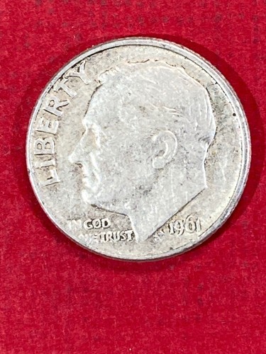 1961 D United States 10 Cent Silver Coin Circulated - 第 1/2 張圖片