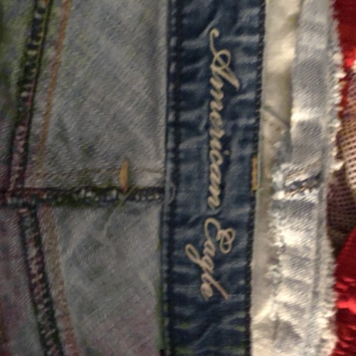 american eagle womans size 4 denim mini skirt sexy distressed raw hem - Picture 4 of 5
