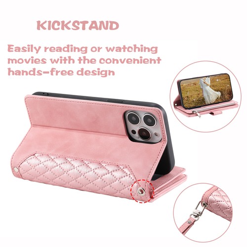 Für iPhone 16 15 14 13 12 11 Pro Max Reißverschluss Leder Slim Wallet Card Case Hülle - Bild 47 von 84