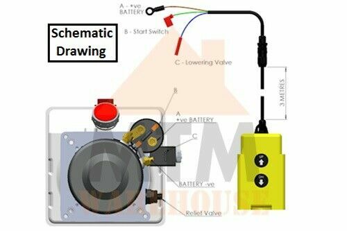 12V DC Hydraulic Power Pack for Tipper / Tail Gate (Tailgate) 8L Square Tank - Picture 3 of 5