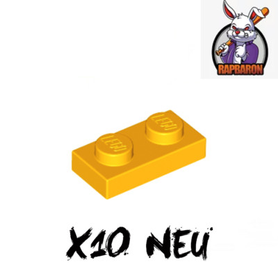 Lego    10x 1x2 Platte   Bright Light Orange   3023   Neuware