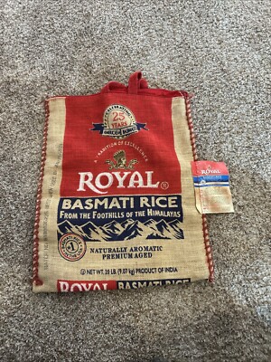 Authentic Royal Naturally Aged Long Grain Indian White Basmati Rice, 20 lb. Bag