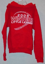 JERZEES 2009 WINTERS CALIFORNIA LITTLE LEAGUE BOYS RED HOODED SWEATSHIRT NEW