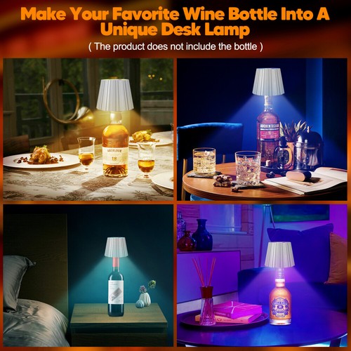 LED Flaschenaufsatz Tisch-Lampe Flaschen-Leuchte Deko-Licht Dimmbar/RGB Touch - Bild 24 von 66