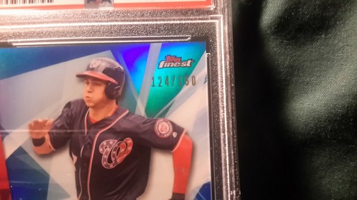 2017 TOPPS FINEST BLUE REFRACTOR TREA TURNER CARD #7 PSA 10 124/150 NATIONALS  - Picture 3 of 3